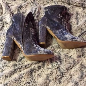 Just Fab Velvet Booties